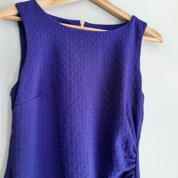 BISOU BISOU | NEW Sleeveless 3D Textured Sheath Dress Royal Blue Sz 6 - Picture 7 of 11